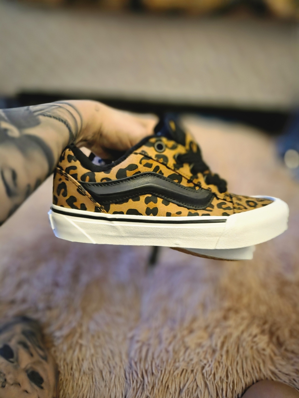 Vans Old Skool Leopard Print Sneakers - Yellow/Black